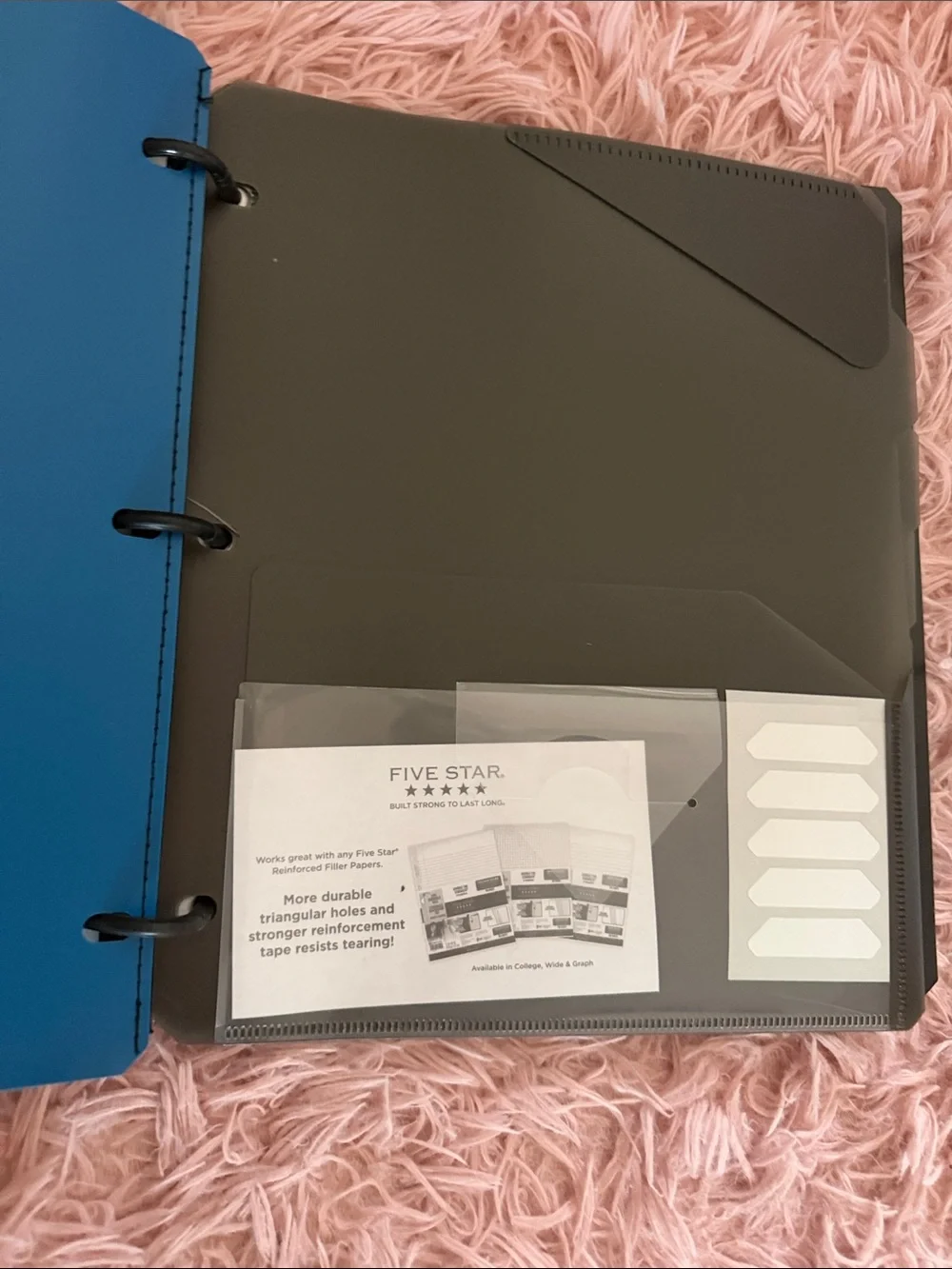 Five Star Blue Zipper Binder and Blue Flex Refillable Notebook bundle new